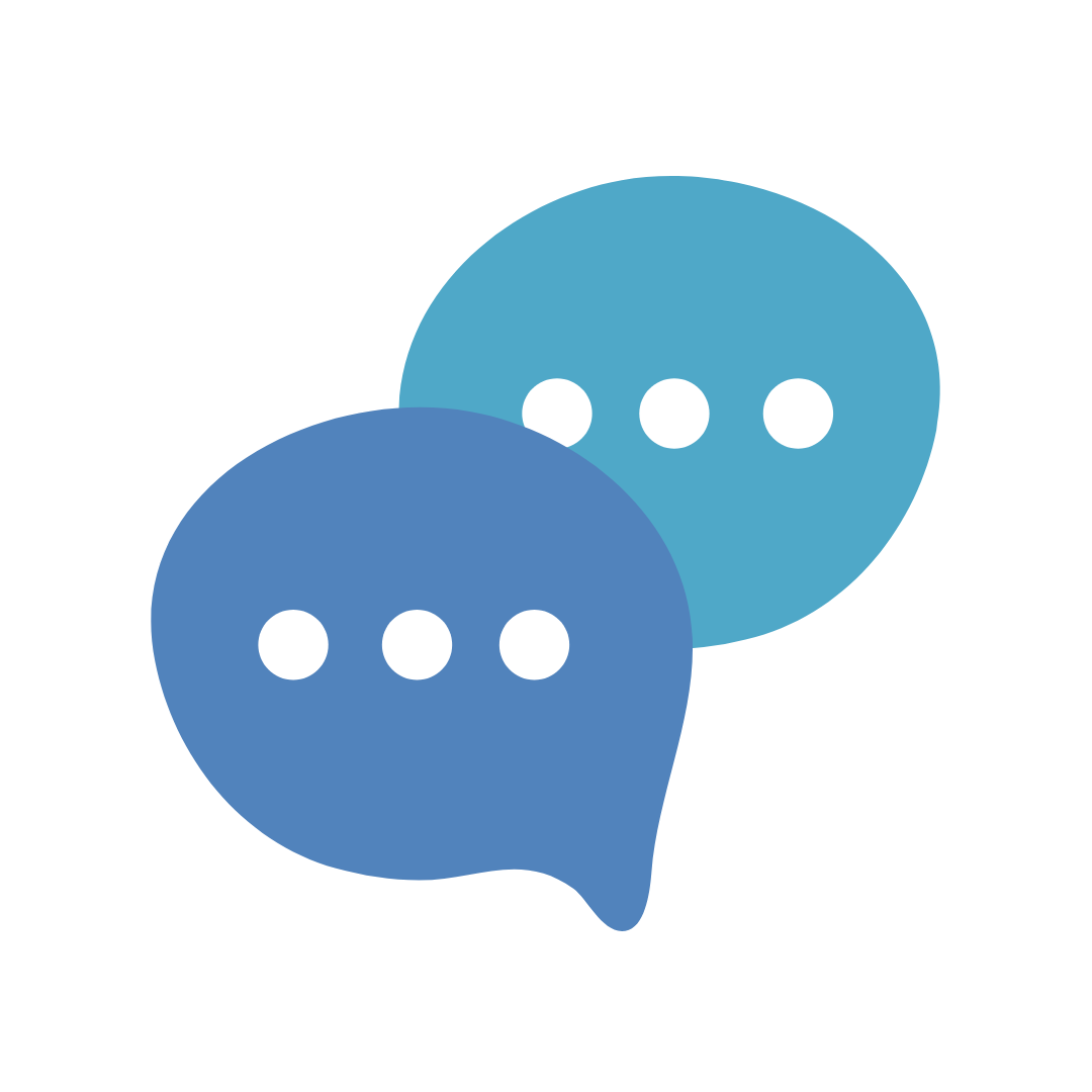 Two message boxes, indicating communication.